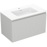 Mexen Rivel Badezimmerschrank 80 cm mit Waschbecken Otis, 1 Schublade, gerillt, grau matt/weiß matt - 91A20-08047-1-BF62-W18M01