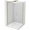 Mexen Omega Schiebedusche 100 x 100 cm, transparent, gold + Flat-Duschwanne - 825-100-100-50-00-4010