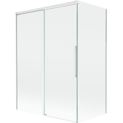 Mexen Rox Duschabtrennung, 2-flügelig, 120 + 70 x 150 cm, transparent, weiß - 8C9-120-070-20-00