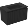 Mexen Rivel Badezimmer-Schrank 80 cm mit Waschbecken Otis, 1 Schublade, gerillt, schwarz matt - 91A20-08047-1-BF71-W18M71