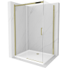 Mexen Omega Schiebeduschkabine 120 x 80 cm, transparent, Gold + Flat-Duschwanne - 825-120-080-50-00-4010