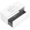 Mexen Rivel 100 cm Badezimmerschrank mit Waschbecken Otis, 1 Schublade, geriffelt, weiß matt - 91A20-10047-1-BF01-W18M01