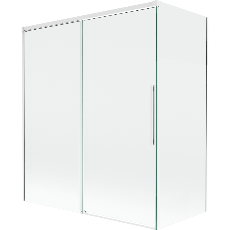 Mexen Rox Duschabtrennung für Badewanne, 2-flügelig, verschiebbar, 140 + 70 x 150 cm, transparent, weiß - 8C9-140-070-20-00