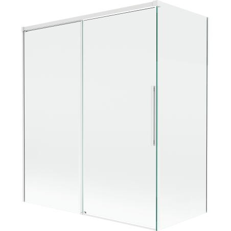 Mexen Rox Duschabtrennung für Badewanne, 2-flügelig, verschiebbar, 140 + 70 x 150 cm, transparent, weiß - 8C9-140-070-20-00