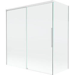 Mexen Rox Duschabtrennung, 2-flügelig verschiebbar, 150 + 70 x 150 cm, transparent, weiß - 8C9-150-070-20-00
