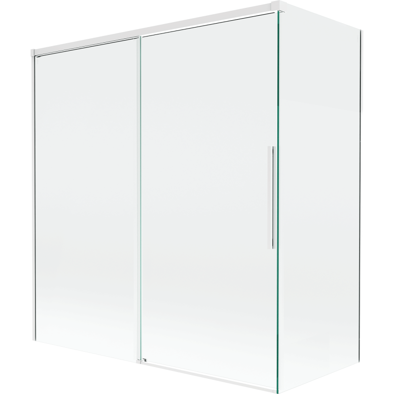 Mexen Rox Duschabtrennung, 2-flügelig verschiebbar, 150 + 70 x 150 cm, transparent, weiß - 8C9-150-070-20-00