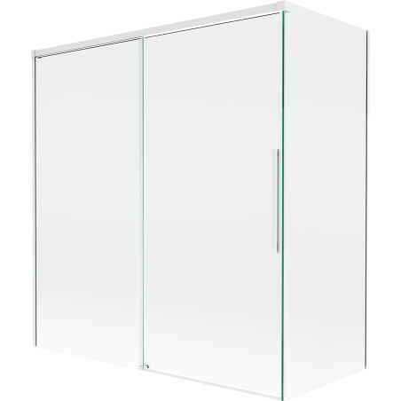 Mexen Rox Duschabtrennung, 2-flügelig verschiebbar, 150 + 70 x 150 cm, transparent, weiß - 8C9-150-070-20-00