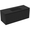 Mexen Rivel Badezimmerschrank 120 cm mit Waschtisch Otis, 1 Schublade, geriffelt, schwarz matt - 91A20-12047-1-BF71-W18M71
