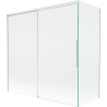 Mexen Rox Duschabtrennung 2-flügelig verschiebbar 160 + 75 x 150 cm, transparent, weiß - 8C9-160-075-20-00