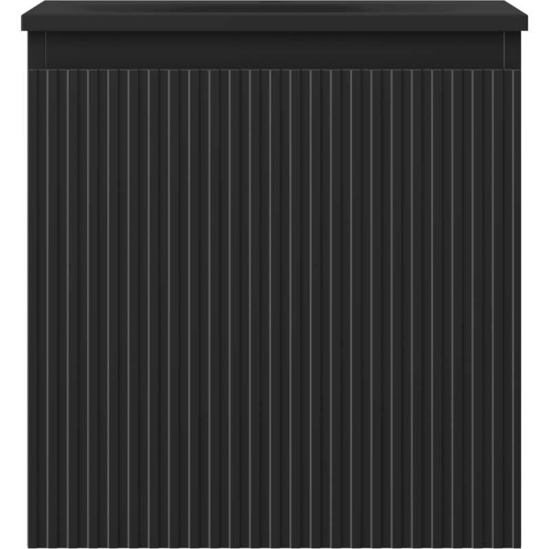 Mexen Rivel Badschrank 45 cm mit Waschbecken Vela, 1 Schublade, gerillt, schwarz matt - 91A20-04547-1-BF71-W23M71