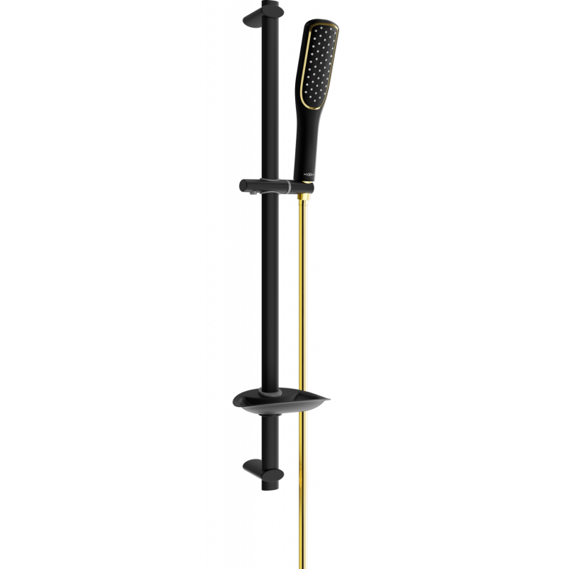 Mexen DB49 verschiebbares Duschset, schwarz/gold - 785494584-57