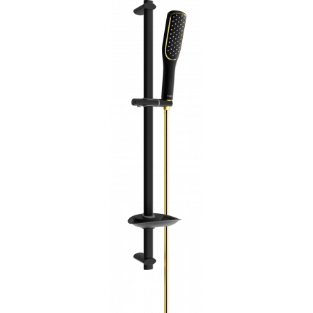 Mexen DB49 verschiebbares Duschset, schwarz/gold - 785494584-57