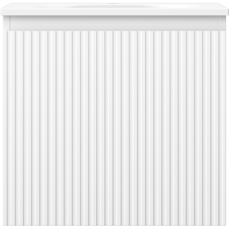 Mexen Rivel 50 cm Badezimmerunterschrank mit Waschbecken Vela, 1 Schublade, geriffelt, weiß matt - 91A20-05047-1-BF01-W23M01