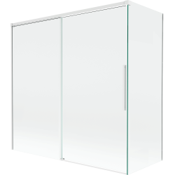 Mexen Rox Duschwand, 2-flügelig, verschiebbar, 160 + 80 x 150 cm, transparent, weiß - 8C9-160-080-20-00