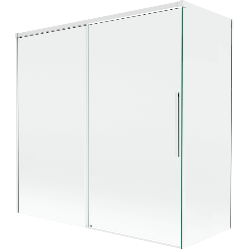 Mexen Rox Duschwand, 2-flügelig, verschiebbar, 160 + 80 x 150 cm, transparent, weiß - 8C9-160-080-20-00