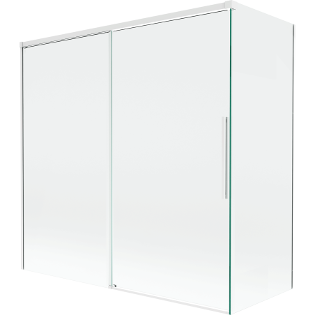 Mexen Rox Duschwand, 2-flügelig, verschiebbar, 160 + 80 x 150 cm, transparent, weiß - 8C9-160-080-20-00