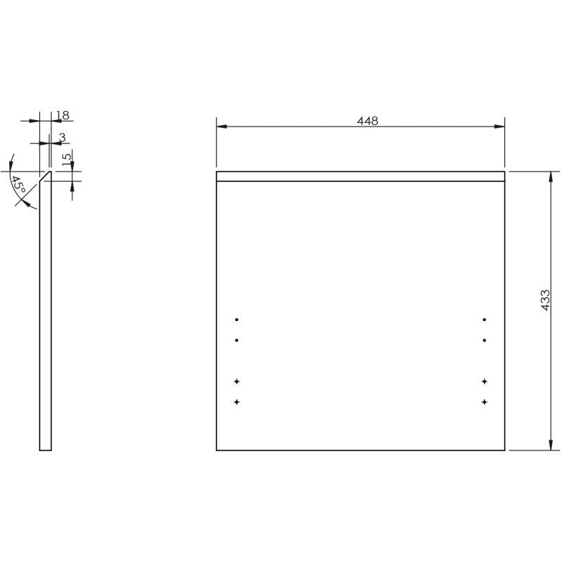 Mexen Rivel Badezimmerschrank 45 cm mit Waschbecken Vela, 1 Schublade, geriffelt, schwarz matt - 91A20-04547-1-BF71-W23M71