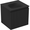Mexen Rivel 50 cm Badezimmerschrank mit Vela Waschtisch, 1 Schublade, geriffelt, Schwarz Matt - 91A20-05047-1-BF71-W23M71