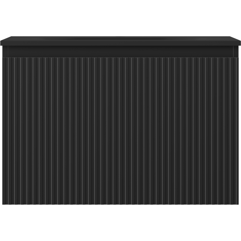 Mexen Rivel Badezimmermöbel 70 cm mit Waschbecken Vela, 1 Schublade, geriffelt, schwarz matt - 91A20-07047-1-BF71-W23M71