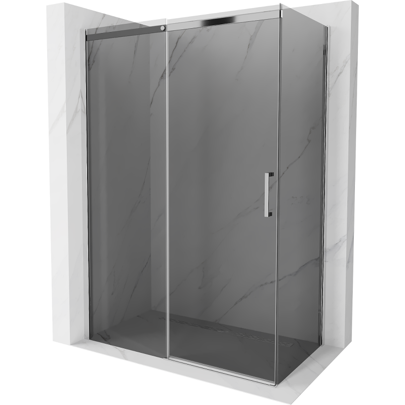 Mexen Omega Schiebedusche 140 x 80 cm, Graphit, Chrom - 825-140-080-01-40