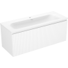 Mexen Rivel Badezimmermöbel 120 cm mit Waschbecken Vela, 1 Schublade, geriffelt, weiß matt - 91A20-12047-1-BF01-W23M01
