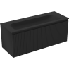 Mexen Rivel Badezimmerschrank 120 cm mit Waschbecken Vela, 1 Schublade, geriffelt, schwarz matt - 91A20-12047-1-BF71-W23M71