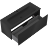 Mexen Rivel Badezimmerschrank 120 cm mit Waschbecken Vela, 1 Schublade, geriffelt, schwarz matt - 91A20-12047-1-BF71-W23M71