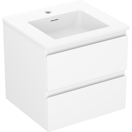 Mexen Orio Badezimmerschrank 50 cm mit Waschbecken Otis, 2 Schubladen, weiß matt - 91A10-05047-2-BFF01-W18M01