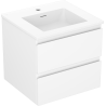 Mexen Orio Badezimmerschrank 50 cm mit Waschbecken Otis, 2 Schubladen, weiß matt - 91A10-05047-2-BFF01-W18M01