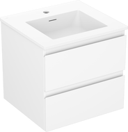 Mexen Orio Badezimmerschrank 50 cm mit Waschbecken Otis, 2 Schubladen, weiß matt - 91A10-05047-2-BFF01-W18M01