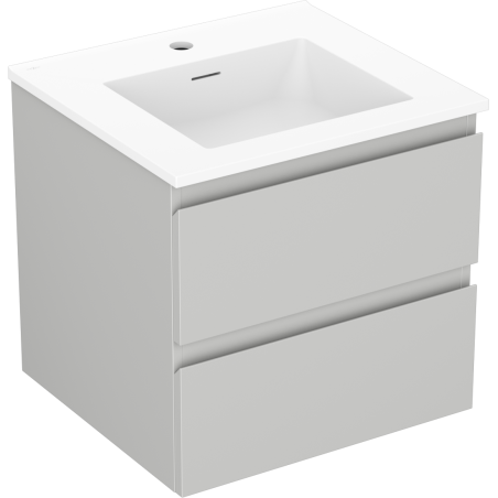 Mexen Orio Badezimmerschrank 50 cm mit Waschbecken Otis, 2 Schubladen, grau matt/weiß matt - 91A10-05047-2-BFF62-W18M01