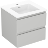 Mexen Orio Badezimmerschrank 50 cm mit Waschbecken Otis, 2 Schubladen, grau matt/weiß matt - 91A10-05047-2-BFF62-W18M01