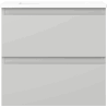 Mexen Orio Badezimmerschrank 50 cm mit Waschbecken Otis, 2 Schubladen, grau matt/weiß matt - 91A10-05047-2-BFF62-W18M01