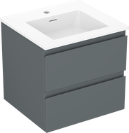 Mexen Orio Badezimmerschrank 50 cm mit Waschbecken Otis, 2 Schubladen, grafit matt/weiß matt - 91A10-05047-2-BFF66-W18M01