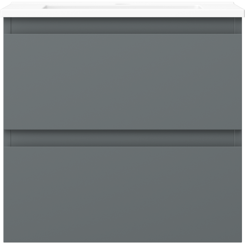 Mexen Orio Badezimmerschrank 50 cm mit Waschbecken Otis, 2 Schubladen, grafit matt/weiß matt - 91A10-05047-2-BFF66-W18M01