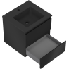 Mexen Orio Badezimmerunterschrank 50 cm mit Waschbecken Otis, 2 Schubladen, schwarz matt - 91A10-05047-2-BFF71-W18M71