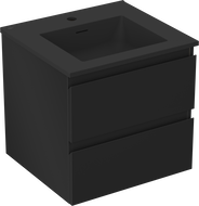 Mexen Orio Badezimmerunterschrank 50 cm mit Waschbecken Otis, 2 Schubladen, schwarz matt - 91A10-05047-2-BFF71-W18M71