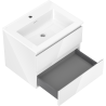 Mexen Orio Badezimmerschrank 60 cm mit Waschbecken Otis, 2 Schubladen, weiß hochglanz - 91A10-06047-2-BFF00-W18M00