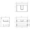 Mexen Orio Badezimmerschrank 60 cm mit Waschbecken Otis, 2 Schubladen, weiß hochglanz - 91A10-06047-2-BFF00-W18M00