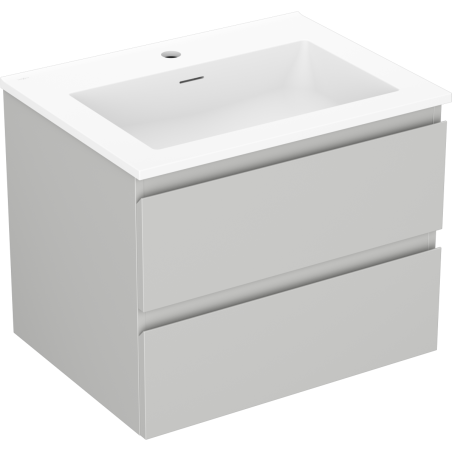 Mexen Orio Badezimmerschrank 60 cm mit Waschbecken Otis, 2 Schubladen, grau matt/weiß matt - 91A10-06047-2-BFF62-W18M01