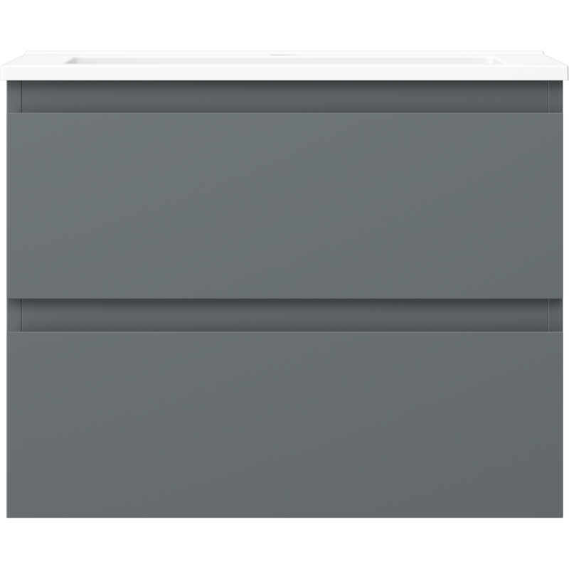 Mexen Orio Badezimmerschrank 60 cm mit Waschbecken Otis, 2 Schubladen, Graphit matt/weiß matt - 91A10-06047-2-BFF66-W18M01