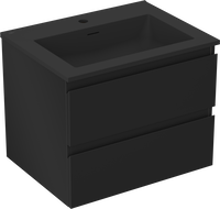 Mexen Orio Badezimmermöbel 60 cm mit Waschbecken Otis, 2 Schubladen, schwarz matt - 91A10-06047-2-BFF71-W18M71