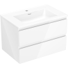 Mexen Orio Badezimmerunterschrank 70 cm mit Waschbecken Otis, 2 Schubladen, weiß glänzend - 91A10-07047-2-BFF00-W18M00