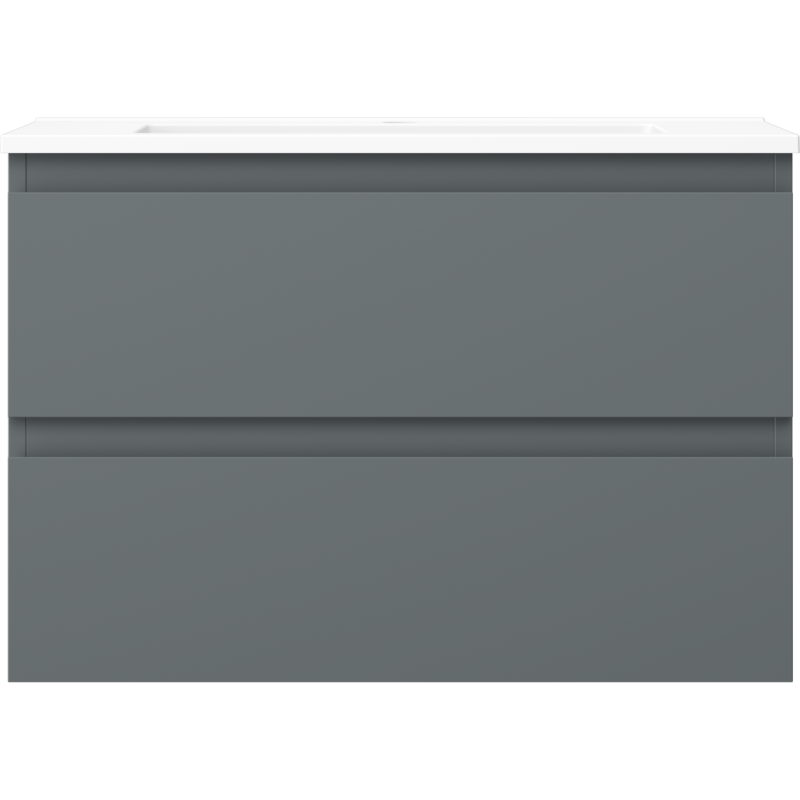 Mexen Orio Badezimmerschrank 70 cm mit Waschbecken Otis, 2 Schubladen, Graphit Matt/Weiß Matt - 91A10-07047-2-BFF66-W18M01