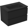 Mexen Orio Badezimmerschrank 70 cm mit Waschbecken Otis, 2 Schubladen, schwarz matt - 91A10-07047-2-BFF71-W18M71