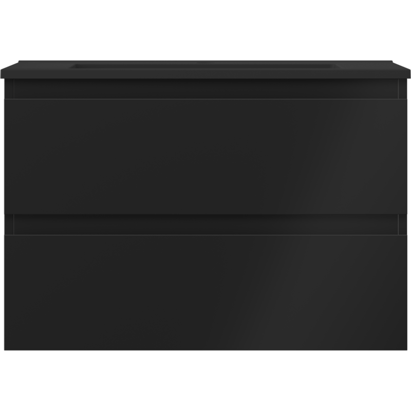 Mexen Orio Badezimmerschrank 70 cm mit Waschbecken Otis, 2 Schubladen, schwarz matt - 91A10-07047-2-BFF71-W18M71