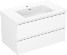 Mexen Orio Badezimmerunterschrank 80 cm mit Waschbecken Otis, 2 Schubladen, weiß matt - 91A10-08047-2-BFF01-W18M01