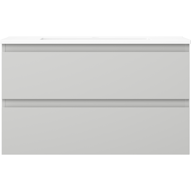 Mexen Orio Badschrank 80 cm mit Waschbecken Otis, 2 Schubladen, grau matt/weiß matt - 91A10-08047-2-BFF62-W18M01