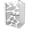 Mexen Kioto+ Duschwand mit Regal Walk-in 140 x 200 cm, weiße Welle, schwarz - 800-140-121-70-97