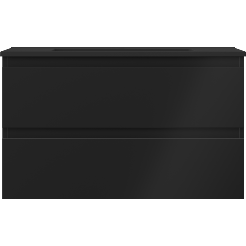 Mexen Orio Badezimmerunterschrank 80 cm mit Waschbecken Otis, 2 Schubladen, schwarz matt - 91A10-08047-2-BFF71-W18M71